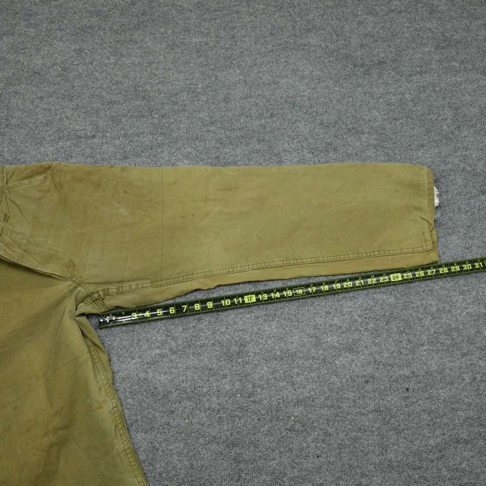 Vintage Saf-T-Bak Pants Mens 32x28 Olive Green Canvas Duck Hunting 60s